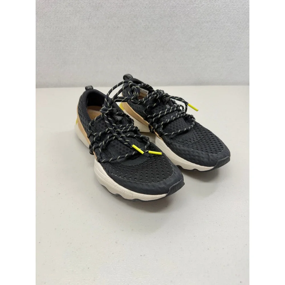 Sorel Kinetic Impact Lace Sneakers Black Tan Neon Yellow 7.5